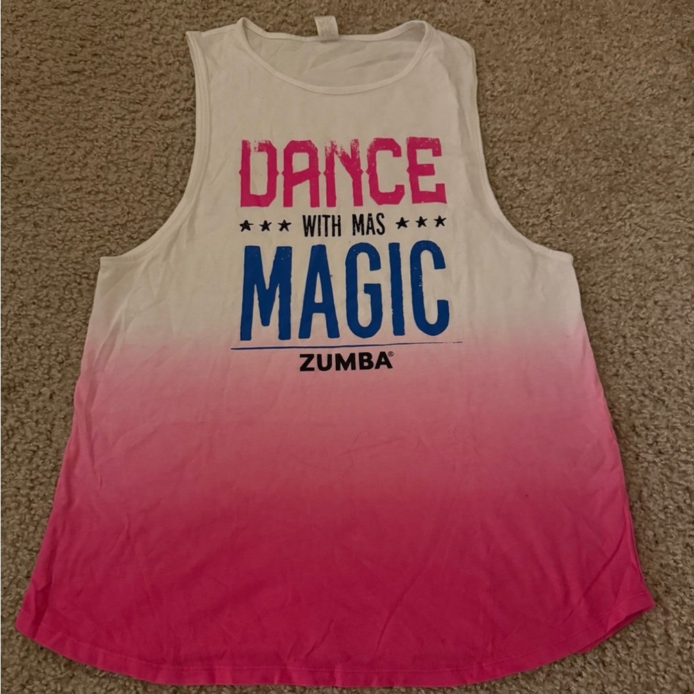 Zumba Fitness Pink and White Tank Top